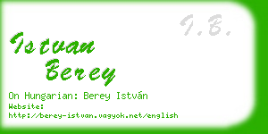 istvan berey business card